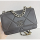 MK [ Pre-owned ] Chanel 19 Wallet On Chain ( Grey )